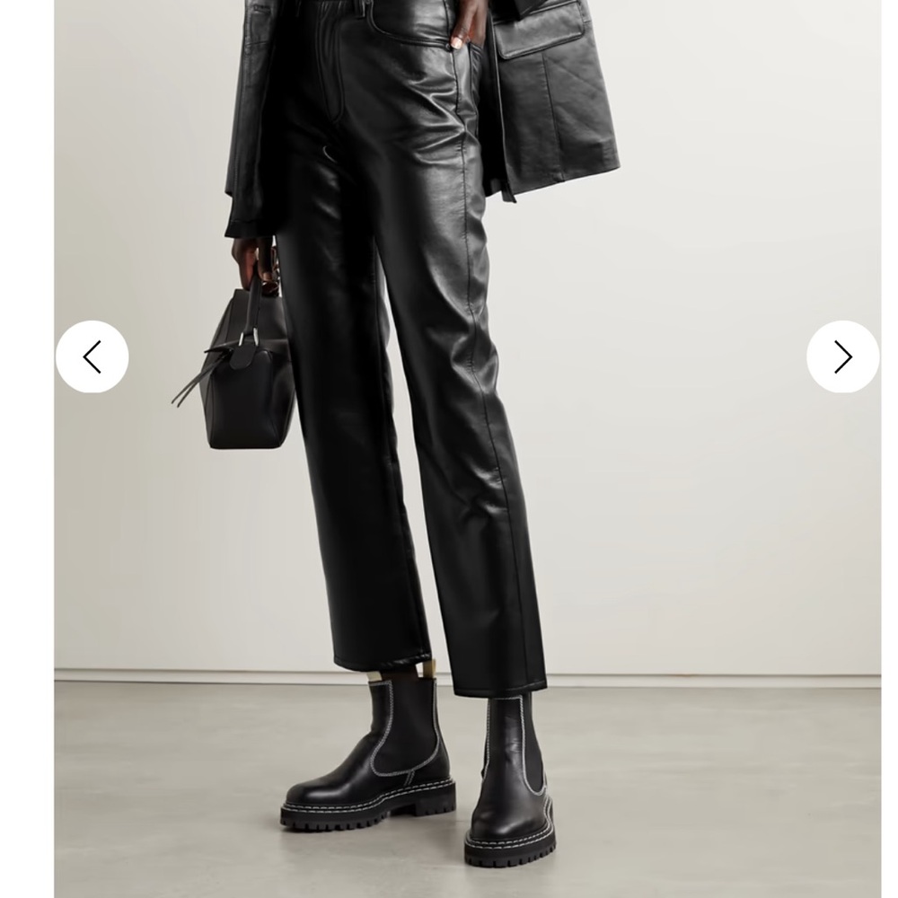 AGOLDE Black Leather Pants